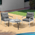 Livsip 3PC Outdoor Patio Set 70cm Table Grey and White Armchairs-Outdoor Patio Set-PEROZ Accessories