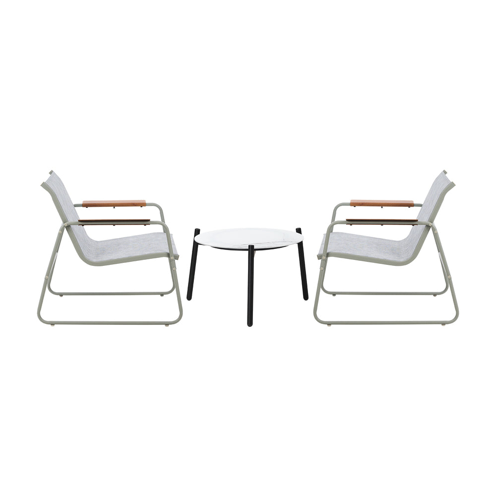 Livsip 3PCS Outdoor Bistro Set 50cm Coffee Table Textilene Patio Chair-Outdoor Patio Set-PEROZ Accessories