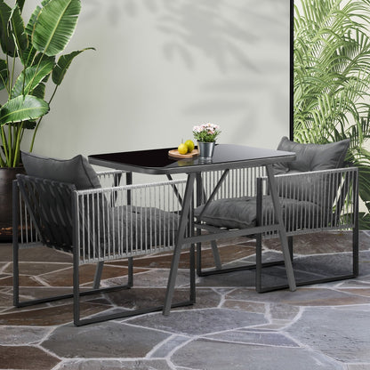 Livsip 3PCS Outdoor Dining Set Coffee Table Armchairs with Cushions-Outdoor Patio Set-PEROZ Accessories