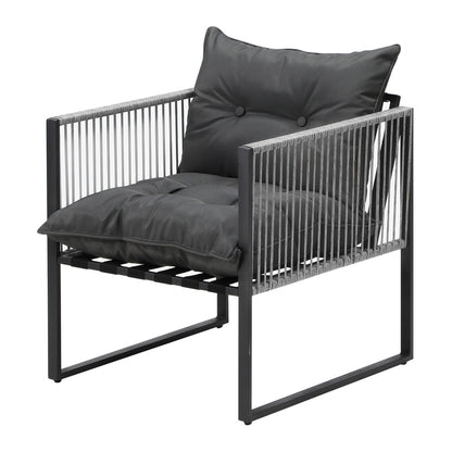 Livsip 3PCS Outdoor Dining Set Coffee Table Armchairs with Cushions-Outdoor Patio Set-PEROZ Accessories