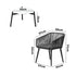 Livsip 3PCS Outdoor Lounge Set 50cm Coffee Table Polyester Chair Rope-Outdoor Patio Set-PEROZ Accessories