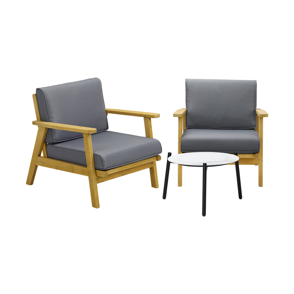 Livsip 3PCS Outdoor Lounge Set 50cm White Coffee Side Table-Outdoor Patio Set-PEROZ Accessories