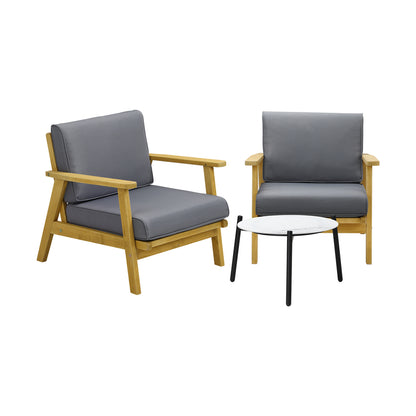 Livsip 3PCS Outdoor Lounge Set 50cm White Coffee Side Table-Outdoor Patio Set-PEROZ Accessories