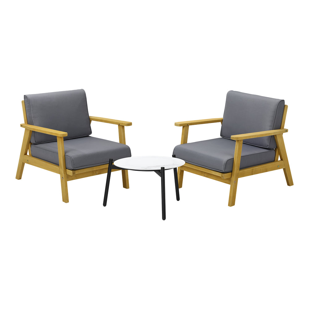 Livsip 3PCS Outdoor Lounge Set 50cm White Coffee Side Table-Outdoor Patio Set-PEROZ Accessories