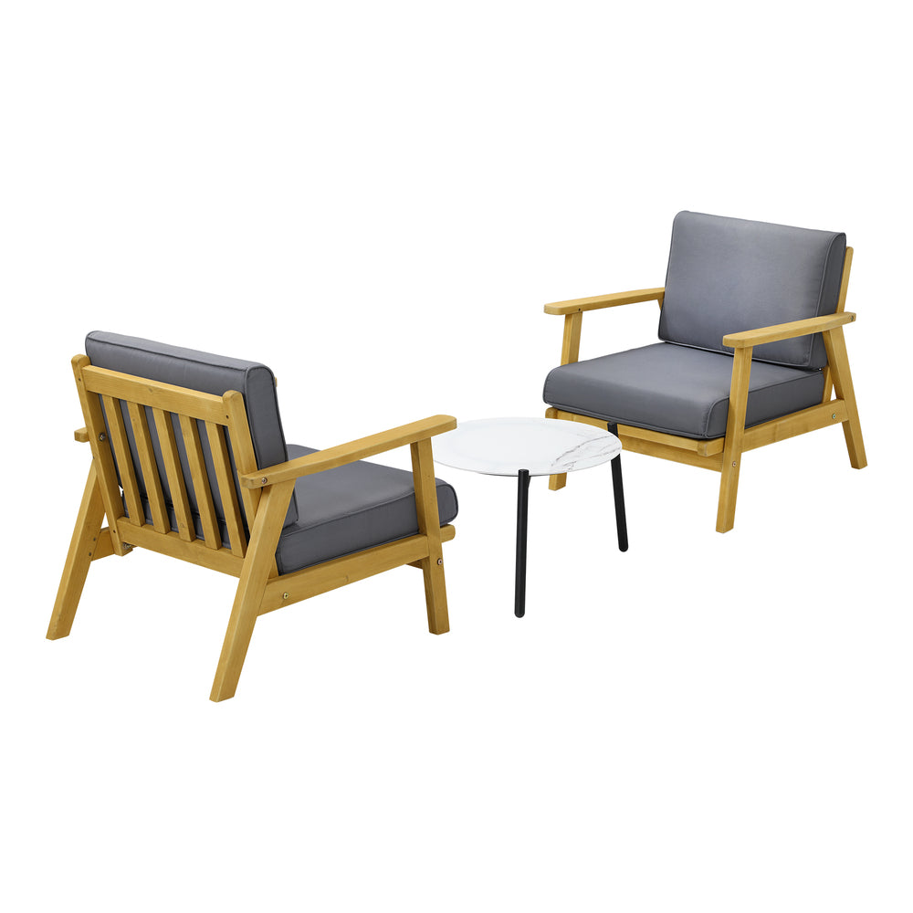 Livsip 3PCS Outdoor Lounge Set 50cm White Coffee Side Table-Outdoor Patio Set-PEROZ Accessories