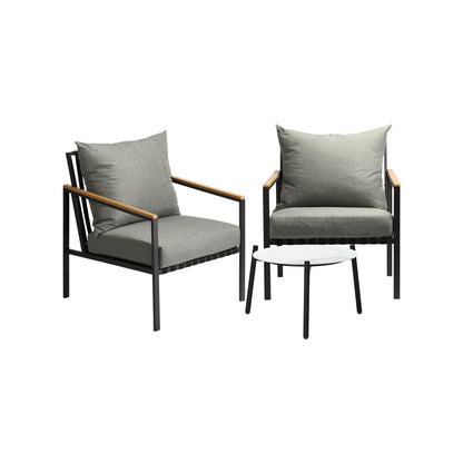 Livsip 3PCS Outdoor Lounge Set Coffee Side Table with Chairs-Outdoor Patio Set-PEROZ Accessories