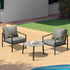 Livsip 3PCS Outdoor Lounge Set Grey 50cm Coffee Table Chairs-Outdoor Patio Set-PEROZ Accessories