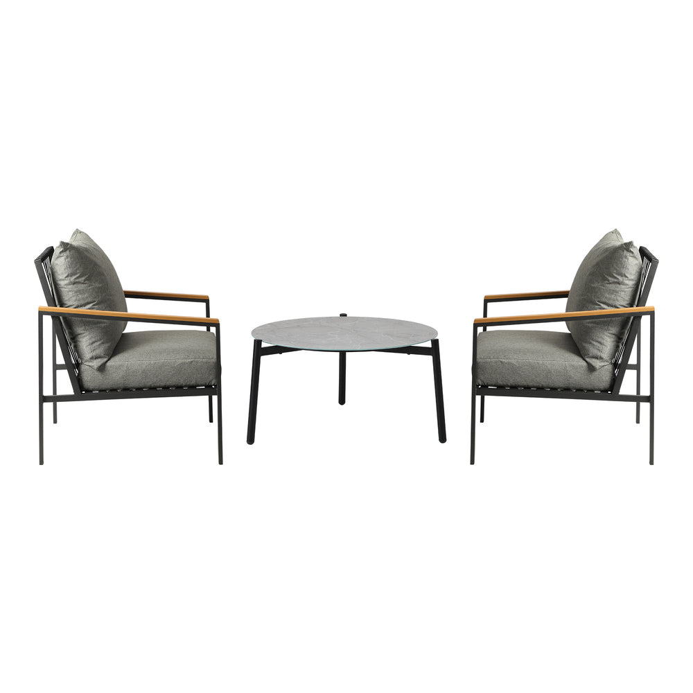 Livsip 3PCS Outdoor Lounge Set Grey 70cm Coffee Table Chairs-Outdoor Patio Set-PEROZ Accessories