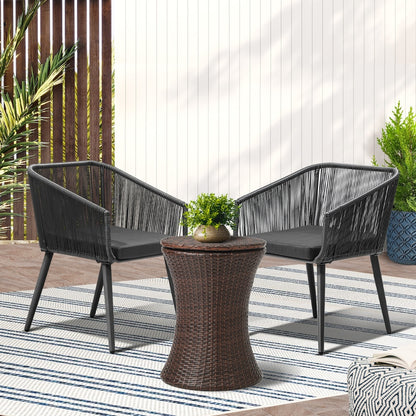 Livsip 3PCS Outdoor Lounge Setting Ice Bucket Brown Adjustable Table-Outdoor Patio Set-PEROZ Accessories