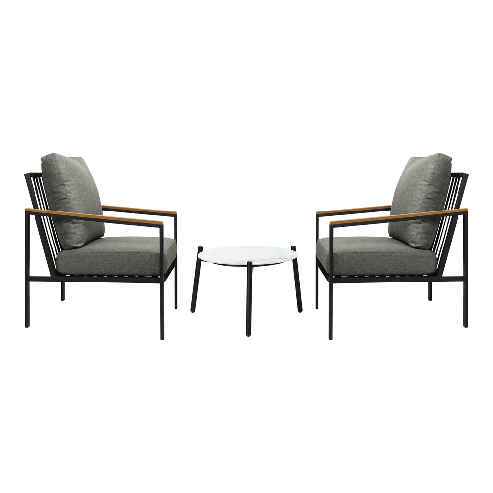 Livsip 3PCS Outdoor Patio Lounge Set 50cm Coffee Table Sofa Chairs-Outdoor Patio Set-PEROZ Accessories