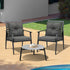 Livsip 3PCS Outdoor Patio Set 50CM Grey Marble Table Rattan Chairs-Outdoor Patio Set-PEROZ Accessories