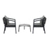 Livsip 3PCS Outdoor Patio Set 50cm Coffee Table Grey Chairs-Outdoor Patio Set-PEROZ Accessories
