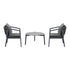 Livsip 3PCS Outdoor Patio Set 70cm Coffee Table Grey Chairs-Outdoor Patio Set-PEROZ Accessories