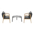 Livsip 3PCS Outdoor Patio Set 70cm Coffee Table Natural Chairs-Outdoor Patio Set-PEROZ Accessories