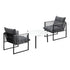 Livsip 3PCS Outdoor Patio Set White 70cm Table Cushioned Armchairs-Outdoor Patio Set-PEROZ Accessories