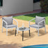 Livsip 3PCS Outdoor Patio Setting Grey 50cm Coffee Table-Outdoor Patio Set-PEROZ Accessories