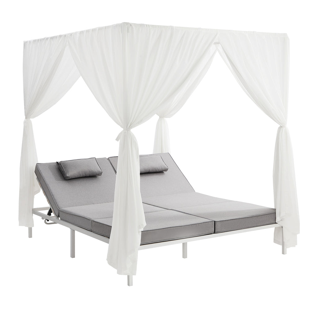 Livsip 3PCS Outdoor Sun Lounger Wicker Lounge Table Chairs Beige-Sun Lounge-PEROZ Accessories