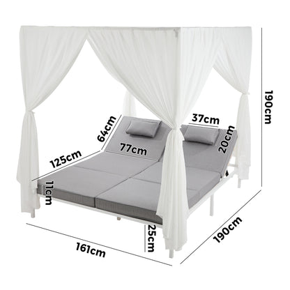 Livsip 3PCS Outdoor Sun Lounger Wicker Lounge Table Chairs Beige-Sun Lounge-PEROZ Accessories