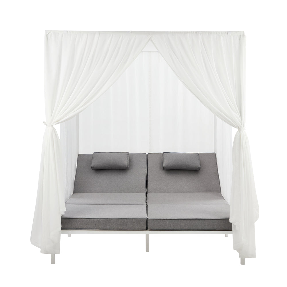 Livsip 3PCS Outdoor Sun Lounger Wicker Lounge Table Chairs Beige-Sun Lounge-PEROZ Accessories