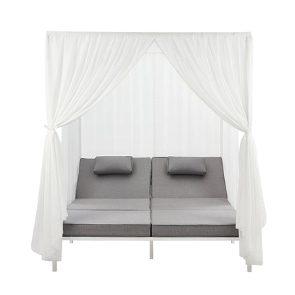 Livsip 3PCS Outdoor Sun Lounger Wicker Lounge Table Chairs Beige-Sun Lounge-PEROZ Accessories