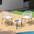 Livsip 3pcs Outdoor Patio Set 50cm Table Beige and Natural Chairs-Outdoor Patio Set-PEROZ Accessories