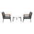 Livsip 3pcs Outdoor Patio Set 50cm Table Grey and Black Armchairs-Outdoor Patio Set-PEROZ Accessories