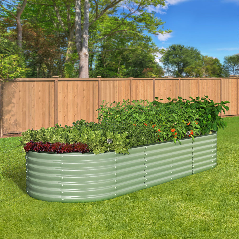 Livsip 3x Garden Bed 240x80x56cm Planter Box Raised Container Galvanised Green-Garden Bed-PEROZ Accessories