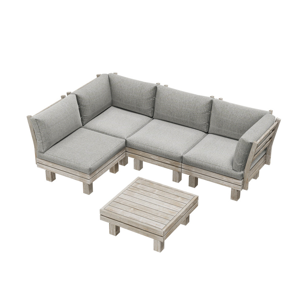 Livsip 4 Seater Outdoor Furniture Sofa Set Lounge Setting Garden-Outdoor Sofa Set-PEROZ Accessories