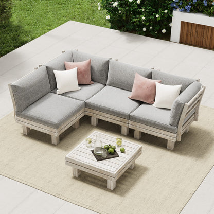 Livsip 4 Seater Outdoor Furniture Sofa Set Lounge Setting Garden-Outdoor Sofa Set-PEROZ Accessories