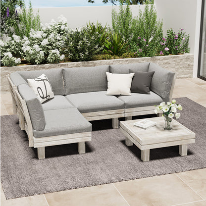 Livsip 4 Seater Outdoor Furniture Sofa Set Lounge Setting Garden-Outdoor Sofa Set-PEROZ Accessories