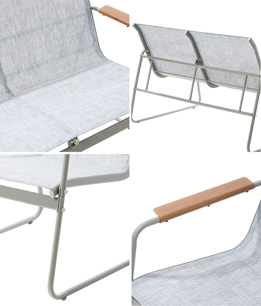 Livsip 4 Seater Outdoor Lounge Patio Set Bench Textilene Sofa-Outdoor Patio Set-PEROZ Accessories