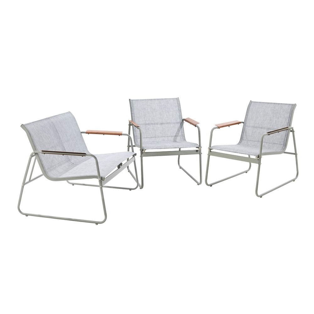 Livsip 4 Seater Outdoor Lounge Patio Set Bench Textilene Sofa-Outdoor Patio Set-PEROZ Accessories