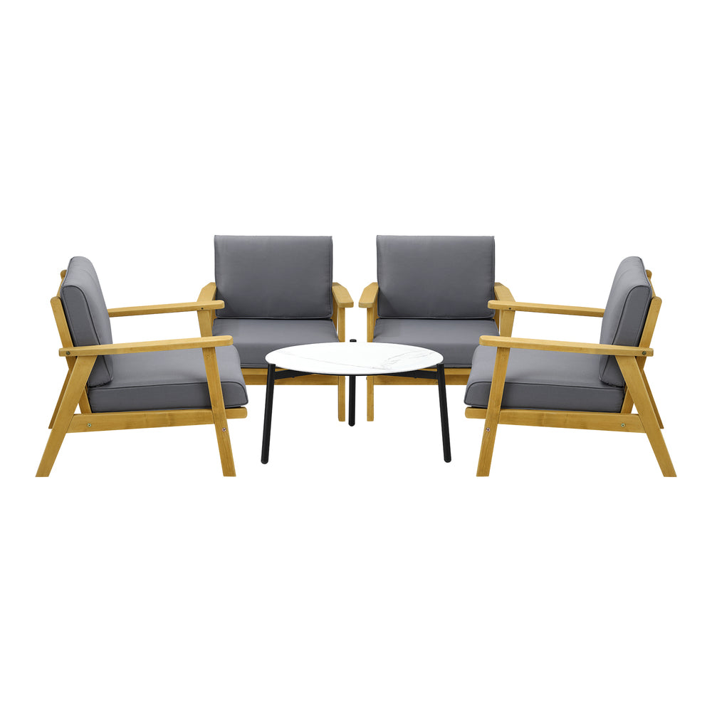 Livsip 4 Seater Outdoor Lounge Set 70cm White Coffee Side Table-Outdoor Patio Set-PEROZ Accessories