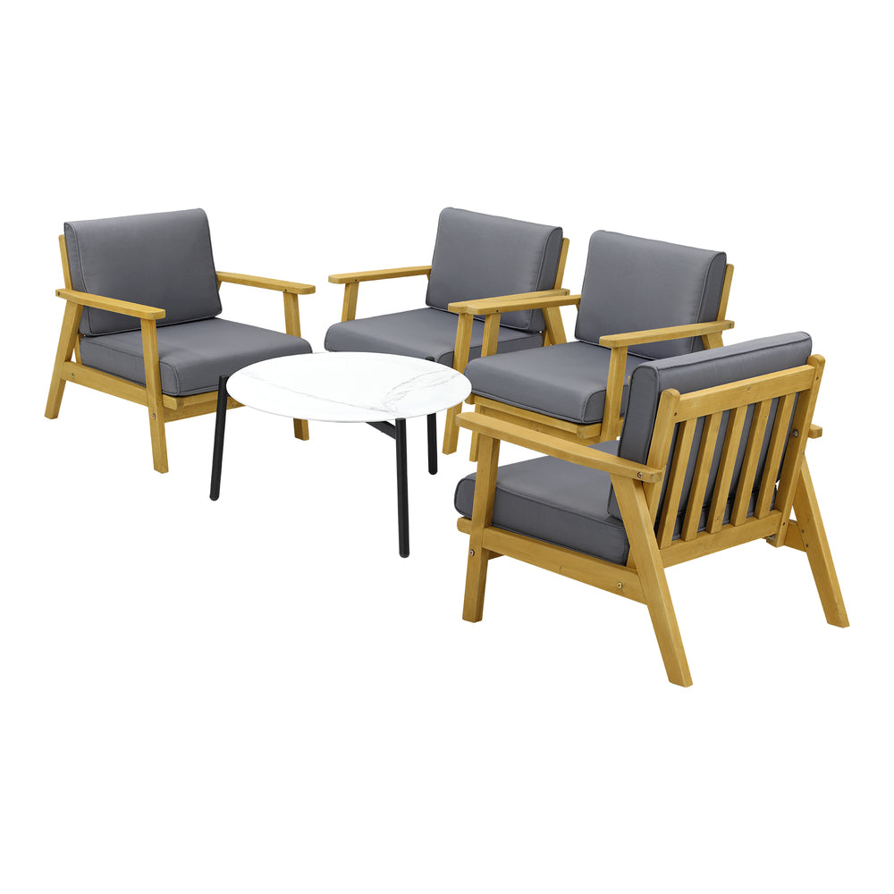 Livsip 4 Seater Outdoor Lounge Set 70cm White Coffee Side Table-Outdoor Patio Set-PEROZ Accessories