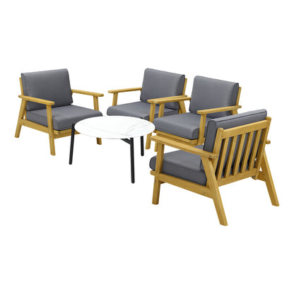 Livsip 4 Seater Outdoor Lounge Set 70cm White Coffee Side Table-Outdoor Patio Set-PEROZ Accessories