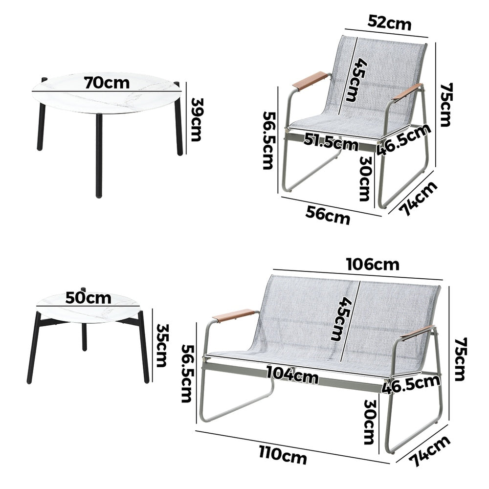 Livsip 4 Seater Outdoor Lounge Set Patio Coffee Table Set-Outdoor Patio Set-PEROZ Accessories
