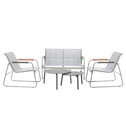Livsip 4 Seater Outdoor Lounge Set Patio Set Grey Table-Outdoor Patio Set-PEROZ Accessories