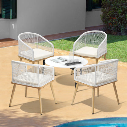 Livsip 4 Seater Outdoor Patio Set 70cm Table-Outdoor Patio Set-PEROZ Accessories