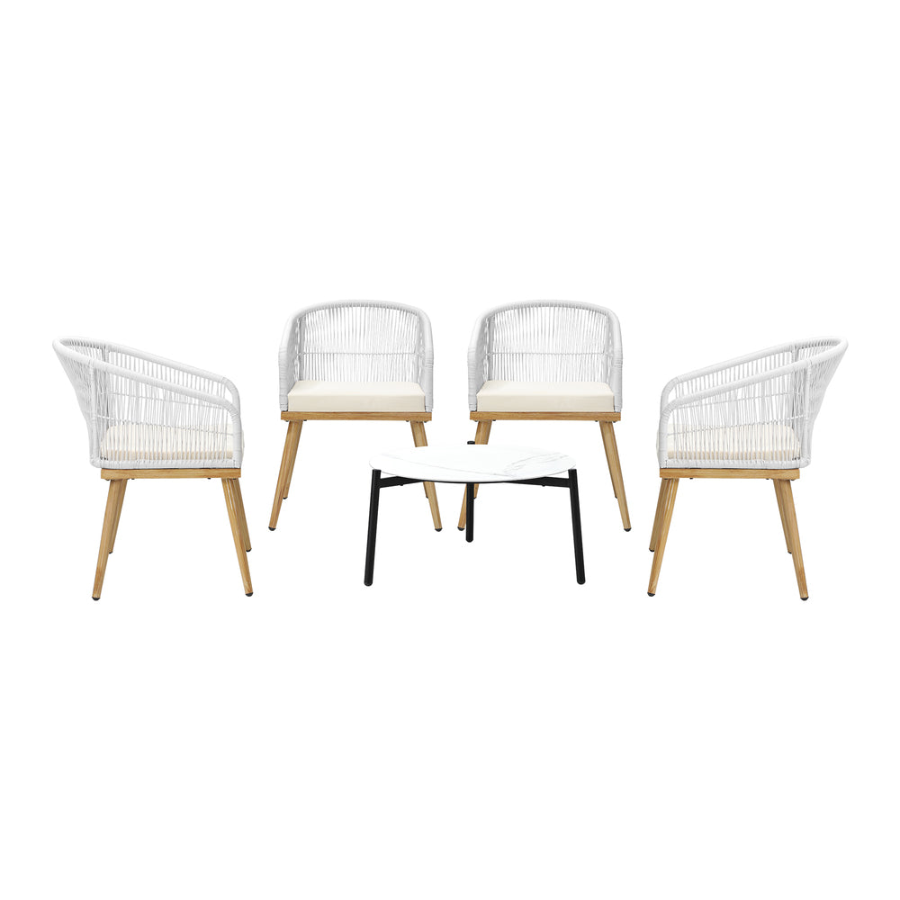 Livsip 4 Seater Outdoor Patio Set 70cm Table-Outdoor Patio Set-PEROZ Accessories