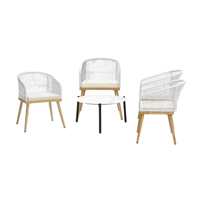 Livsip 4 Seater Outdoor Patio Set 70cm Table-Outdoor Patio Set-PEROZ Accessories