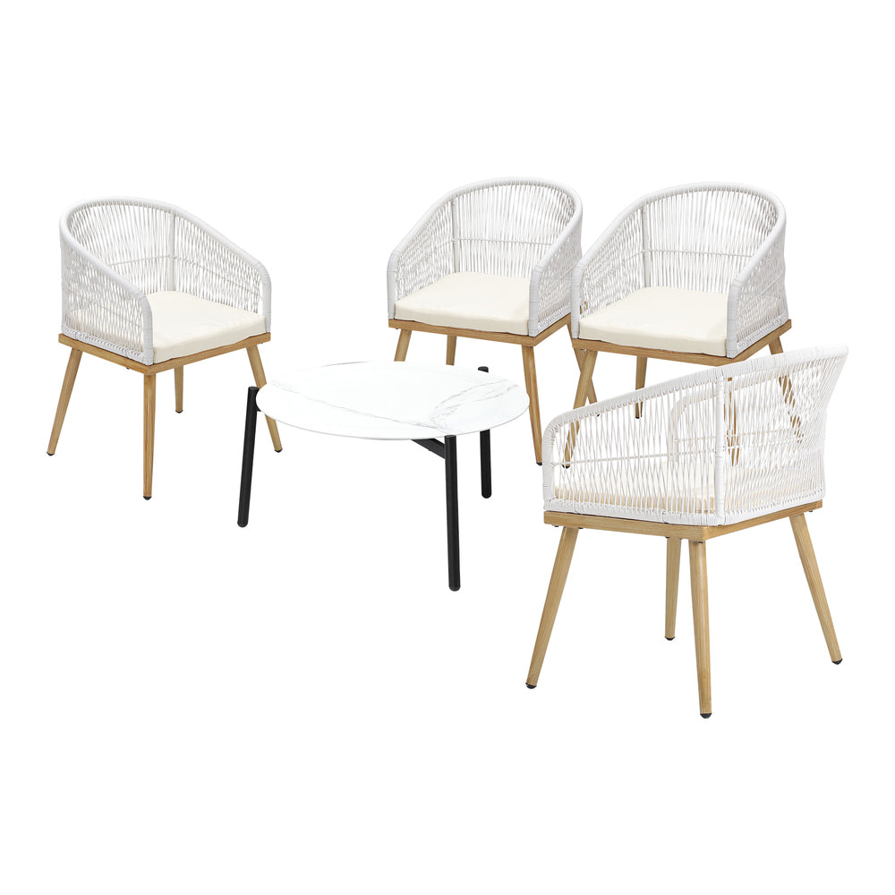 Livsip 4 Seater Outdoor Patio Set 70cm Table-Outdoor Patio Set-PEROZ Accessories