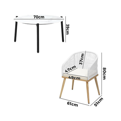 Livsip 4 Seater Outdoor Patio Set 70cm Table-Outdoor Patio Set-PEROZ Accessories