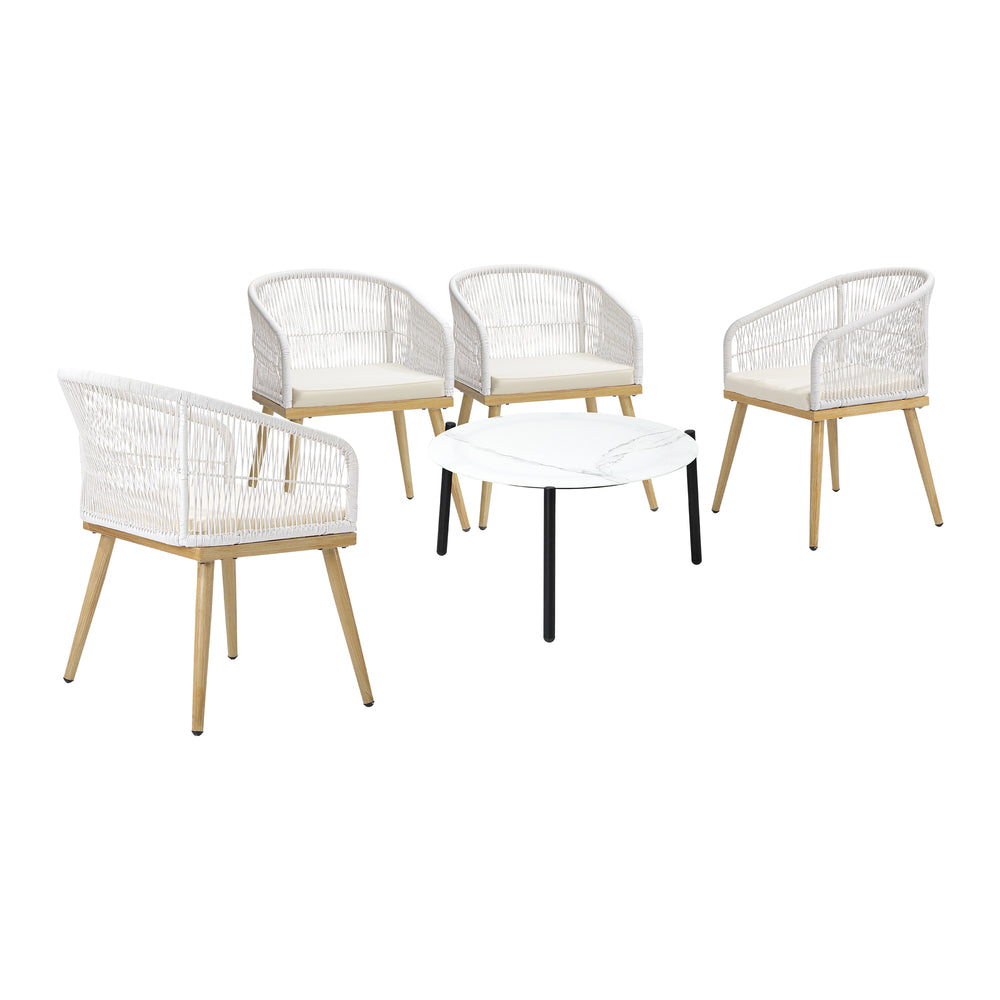 Livsip 4 Seater Outdoor Patio Set 70cm Table-Outdoor Patio Set-PEROZ Accessories