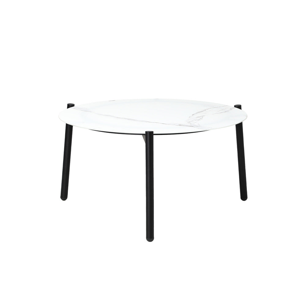 Livsip 5PC Outdoor Patio Set 70CM White Marble Table Rattan Chairs-Outdoor Patio Set-PEROZ Accessories