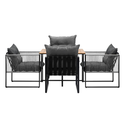 Livsip 5PCS Outdoor Dining Set Garden Table Chairs with Cushions-Outdoor Dining Set-PEROZ Accessories