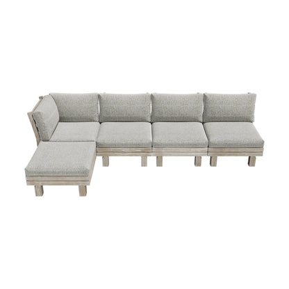 Livsip 5PCS Outdoor Furniture Sofa Set Wooden Lounge Setting-Outdoor Sofa Set-PEROZ Accessories
