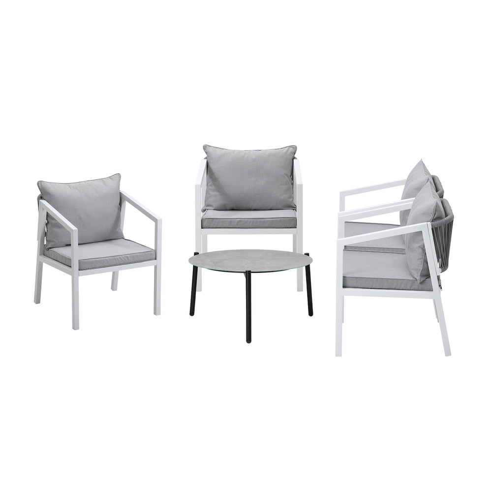 Livsip 5PCS Outdoor Patio Set 70cm Coffee Table 4 Armchairs-Outdoor Patio Set-PEROZ Accessories