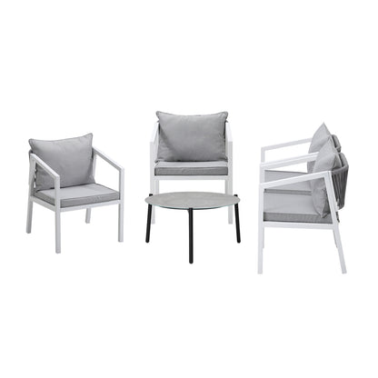 Livsip 5PCS Outdoor Patio Set 70cm Coffee Table 4 Armchairs-Outdoor Patio Set-PEROZ Accessories