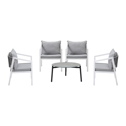 Livsip 5PCS Outdoor Patio Set 70cm Coffee Table 4 Armchairs-Outdoor Patio Set-PEROZ Accessories