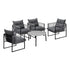 Livsip 5PCS Outdoor Patio Set Grey 70cm Table Cushioned Armchairs-Outdoor Patio Set-PEROZ Accessories